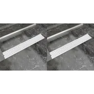 Odpływy liniowe - VidaXL Odpływ prysznicowy liniowy, 2 szt., Bubble , stal, 730x140 mm 275967         VidaXL - miniaturka - grafika 1