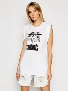Koszulki i topy damskie - Silvian Heach Top T-Shirt Laabed CVP19251TS Biały Slim Fit - grafika 1