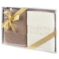 Ręczniki - Komplet ręczników w pudełku Blink 2 sztuki 50 x 90 cm kremowy + beżowy - miniaturka - grafika 1