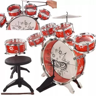 Perkusja Dla Dzieci 6 Bębnów Talerz Krzesło 28807C - Instrumenty muzyczne dla dzieci - miniaturka - grafika 1