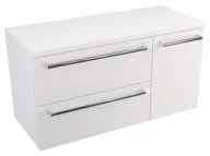 Szafki łazienkowe - Szafka Wisząca Z Blatem ATH 90 cm D Lewa - Biały Mat - Uchwyty Chromowane - miniaturka - grafika 1