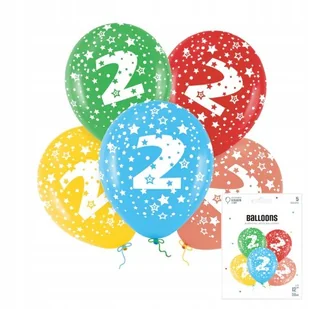 ZESTAW KOLOROWYCH BALONÓW Z CYFRĄ 2 NA IMPREZE URODZINOWĄ PRZYJĘCIE - Balony i akcesoria - miniaturka - grafika 1
