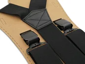 Dodatki do ubrań - Szerokie czarne szelki do spodni z czarnymi żabkami T11 - miniaturka - grafika 1