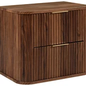 Szafki łazienkowe - Szafka łazienkowa GLAMOUR 60 cm ORZECH wisząca ryflowana 2 szuflady SOFT CLOSE + 2 kolory uchwytów - miniaturka - grafika 1