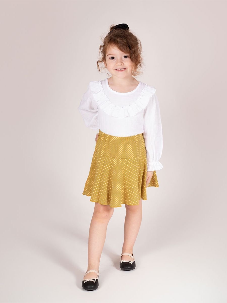 Dziewczęca spódnica w kropeczki żółta Nicol,r.128