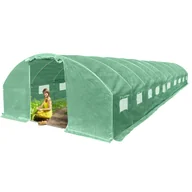 Szklarnie ogrodowe - Duży tunel foliowy szklarnia 4x12m 48m2 PREMIUM z siatką PE Zielony - miniaturka - grafika 1