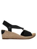 Sandały damskie - Rieker Sandały 624H6-00 Czarny - miniaturka - grafika 1