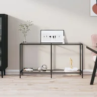 Konsole i sekretarzyki - shumee shumee Stolik konsolowy przezroczysty 140x35x75,5cm szkło hartowane - miniaturka - grafika 1