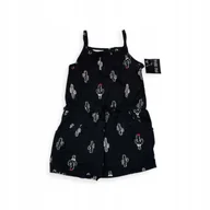 Kombinezony dla dzieci - Kombinezon dziewczęcy czarny na ramiączkach w kaktusy r. 3lata (98-110) - miniaturka - grafika 1