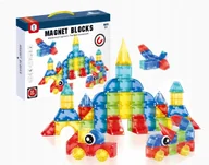 Klocki - KLOCKI MAGNETYCZNE 52el KLOCKI KREATYWNE KONSTRUKCYJNE 3D EDUKACYJNE 142A - miniaturka - grafika 1