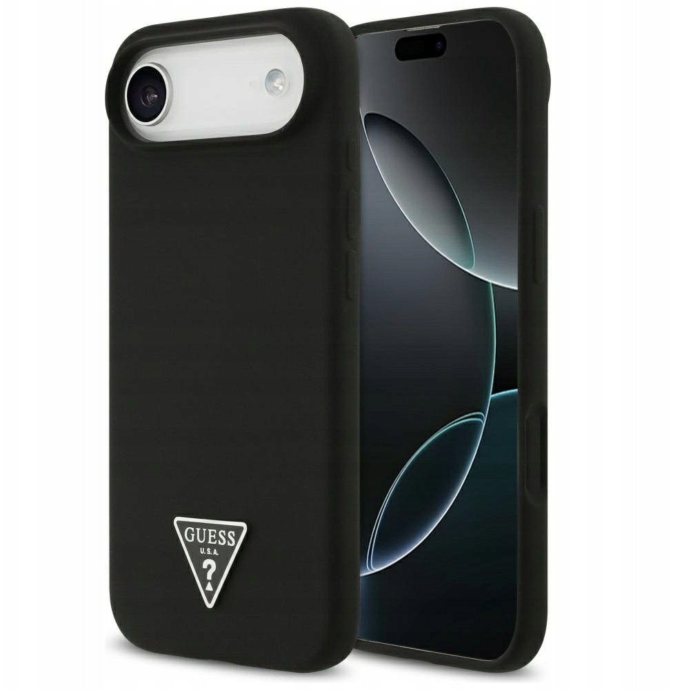 Etui Guess Silicone Triangle Logo MagSafe do iPhone 17 Air czarny