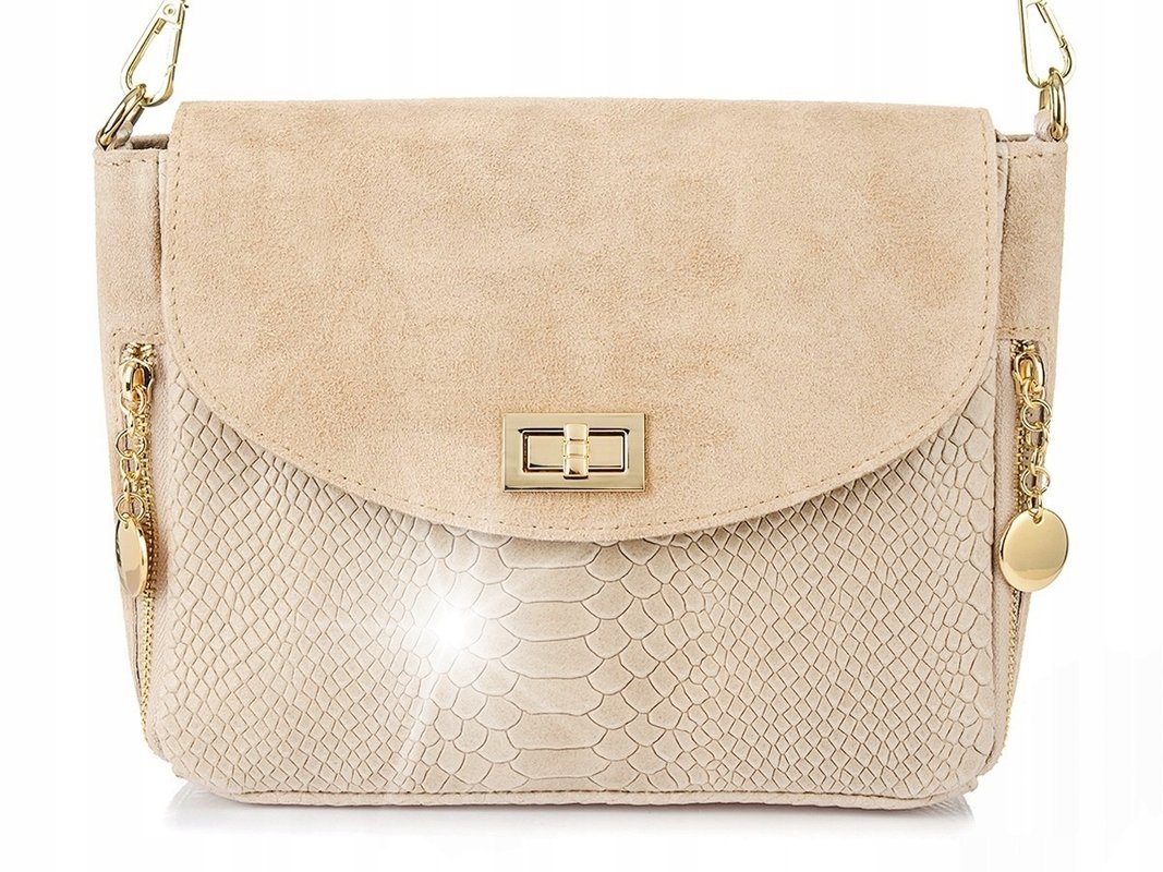 Włoska Torebka Skórzana listonoszka skóra węża