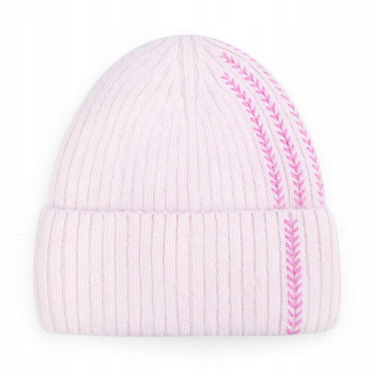 CZAPKA WEŁNIANA WEŁNA ZIMOWA NA ZIMĘ OCIEPLANA 60% Angora RÓŻOWA