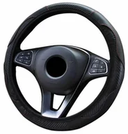 Akcesoria motoryzacyjne - Antypoślizgowy Pokrowiec na Kierownicę 37-38cm uniwersalny czarny AG978 - miniaturka - grafika 1