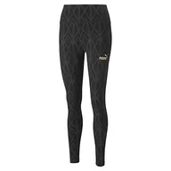 Legginsy - PUMA Damskie legginsy Power Deco Glam, czarne, L, czarny, L - miniaturka - grafika 1