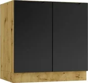 Szafki kuchenne - Stolkar Szafka pod zlew ISABEL D80ZL czarny mat/dąb artisan STOLKAR - miniaturka - grafika 1