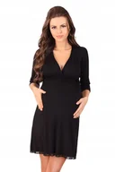 Piżamy ciążowe - LUPOLINE Koszulka ciążowa 3024 MK 36 CZARNY - miniaturka - grafika 1