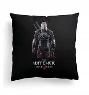 Poduszki dekoracyjne - Foto Poduszka Czarna Wiedźmin Witcher + IMIĘ 3 - miniaturka - grafika 1