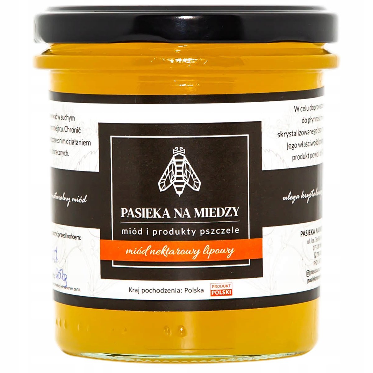 Miód lipowy 450g Naturalny miód Polski produkt