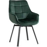 Krzesła - Krzesło Obrotowe LUNA Zielone Welurowe - miniaturka - grafika 1