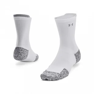 Skarpetki do biegania uniseks Under Armour UA AD Run Cushion 1pk Mid - białe - Skarpetki damskie - miniaturka - grafika 1