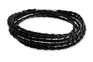 Bransoletki - Bransoletka Pleciona Czarna Z Magnesami - miniaturka - grafika 1