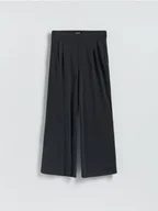 Spodnie damskie - Reserved - Spodnie wide leg - granatowy - miniaturka - grafika 1