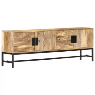 vidaXL Szafka pod telewizor, 140x30x50 cm, lite drewno mango - Szafki RTV - miniaturka - grafika 1
