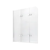 Parawany nawannowe - Parawan nawannowy MEXEN Felix, 3-skrzydłowy, srebrny, 120x140 cm - miniaturka - grafika 1