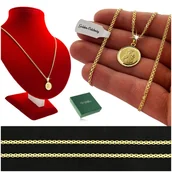 Biżuteria dla dzieci - ZŁOTY ŁAŃCUSZEK + MEDALIK ZAWIESZKA MATKA BOSKA DLA DZIEWCZYNKI NA KOMUNIĘ - miniaturka - grafika 1