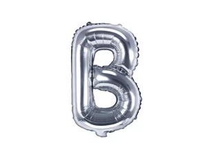 PartyDeco Balon foliowy litera B, 14", srebrny FB2M-B-018 - Balony i akcesoria - miniaturka - grafika 1