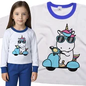 Piżamy dla dziewczynek - Piżama dziecięca Unicorn Jednorożec Na Skuterze 98/104 - VoloDonum - miniaturka - grafika 1