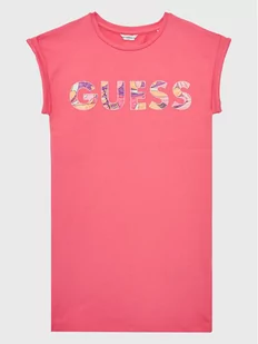 Guess Sukienka codzienna J3GK35 KAE23 Różowy Regular Fit - Sukienki i spódniczki dla dziewczynek - miniaturka - grafika 1