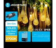 Lampy ogrodowe - Aigostar - Zewnętrzny łańcuch dekoracyjny LED 50xLED/8 funkcje 8m IP44 ciepła biel - miniaturka - grafika 1