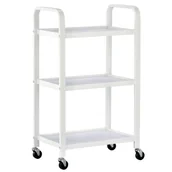 Meble kosmetyczne - Pomocnik kosmetyczny fryzjerski do salonu uniwersalna szafka wózek stolik na kółkach z trzema półkami - miniaturka - grafika 1