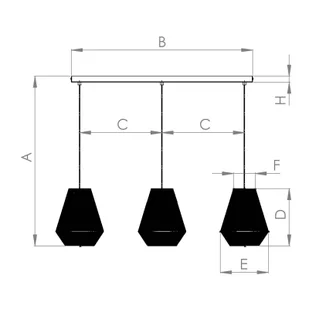 Żyrandol Alderney trzy klosze z naturalnej przędzy - Lampy sufitowe - miniaturka - grafika 5