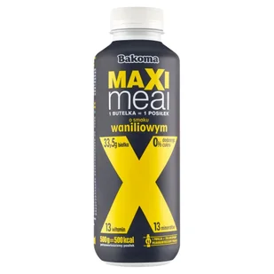 Bakoma Maxi Meal Napój mleczny o smaku waniliowym 500 g - Kefiry, jogurty, maślanki - miniaturka - grafika 1
