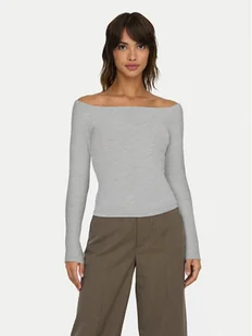 ONLY Bluzka Glamour 15339763 Szary Slim Fit - Bluzki damskie - miniaturka - grafika 1