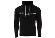 Bluzy męskie - Tommy  Hilfiger Bluza Męska Ocieplana Z Kapturem Core Tommy Logo Hoody Black Mw0Mw10752 Bas S - miniaturka - grafika 1