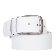 Paski - Klasyczny Pasek Damski VerMari Skórzany Biały 4 cm - miniaturka - grafika 1