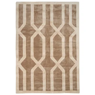 Dywan z wiskozy 160 x 230 cm beżowo-brązowy MAHRI - Dywany - miniaturka - grafika 1
