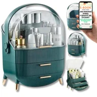 Pudełka i szkatułki - DUŻA KOSMETYCZKA KUFEREK NA KOSMETYKI BIŻUTERIĘ ORGANIZER NA KOSMETYKI SZKATUŁKA PUDEŁKO WIELOPOZIOMOWE ZIELONY PREZENT DLA NIEJ + EBOOK-1 - miniaturka - grafika 1