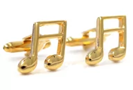 Spinki do mankietów i krawatów - Złote spinki do mankietów - nuty U40 - miniaturka - grafika 1
