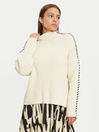 Swetry damskie - ONLY Golf Queenie 15330680 Beżowy Loose Fit - miniaturka - grafika 1