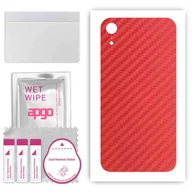 Szkła hartowane na telefon - Folia naklejka skórka strukturalna na TYŁ do Apple iPhone XR -  Carbon Czerwony - apgo SKINS - miniaturka - grafika 1