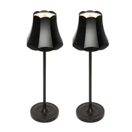 Lampy stojące - QAZQA Zestaw 2 lamp stołowych retro czarnych do ładowania IP44 - Granny - miniaturka - grafika 1