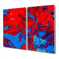 Deski do krojenia - Deska 2x30x52 Czerwono niebieski plamy z nadrukiem, Coloray - miniaturka - grafika 1