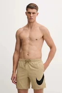 Kąpielówki męskie - Nike szorty kąpielowe kolor beżowy NESSF508 - miniaturka - grafika 1