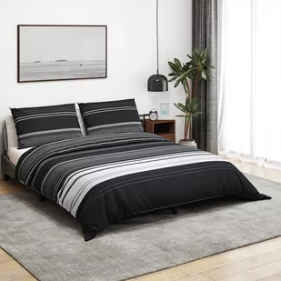vidaXL Zestaw pościeli, czarno-biały, 140x200 cm, bawełna - Pościel - miniaturka - grafika 1