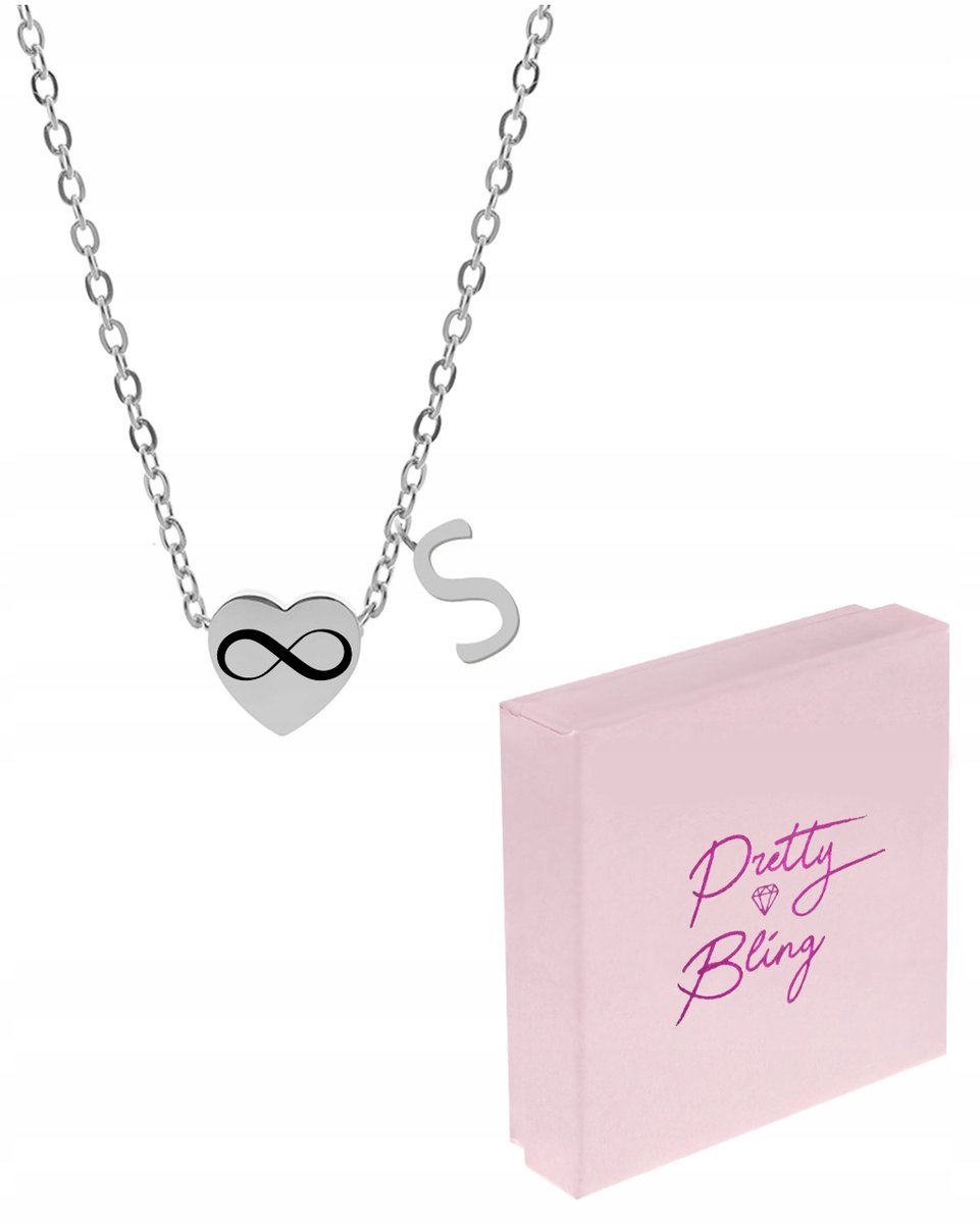 Naszyjnik celebrytka LITERKA S serce + GRAWER